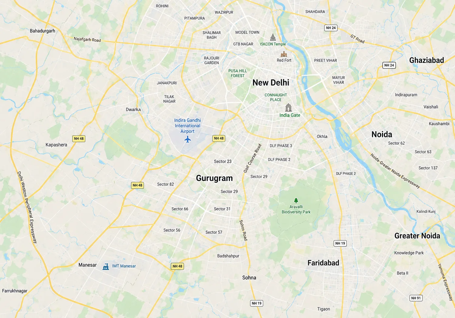 Map of Delhi NCR